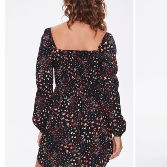 Forever 21 Bohemian Black and Orange Floral Dress - Picture 3 of 10